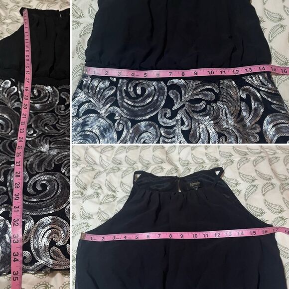 Laundry by Shelli Segal Sleeveless Bodice & Sequin Skirt Mini Dress Black 8 - Picture 13 of 13